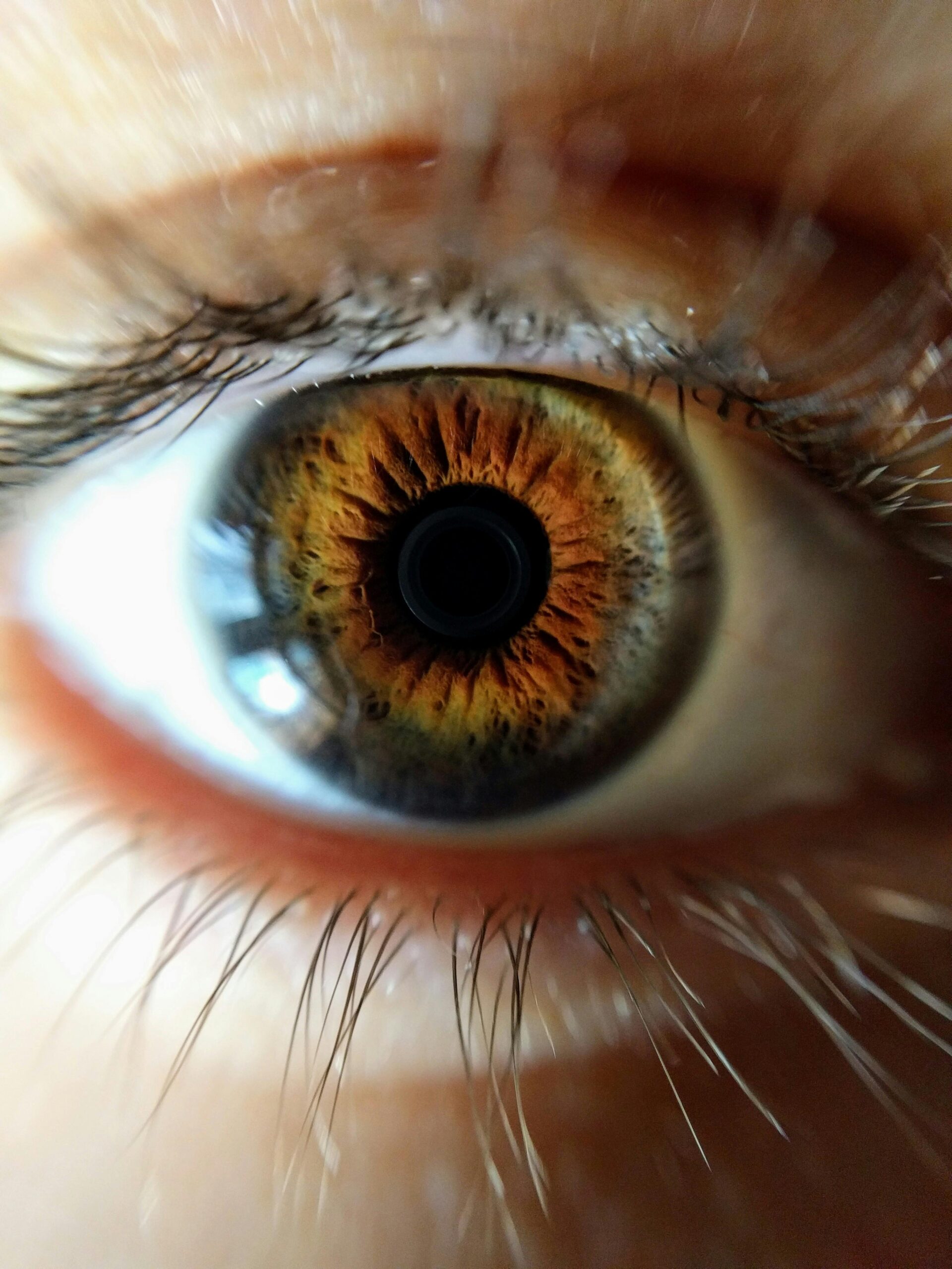 Captivating macro shot of a human eye showcasing intricate details and vibrant colors.